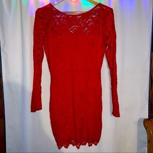 Forever 21 Long-sleeve Lace Bodycon Dress